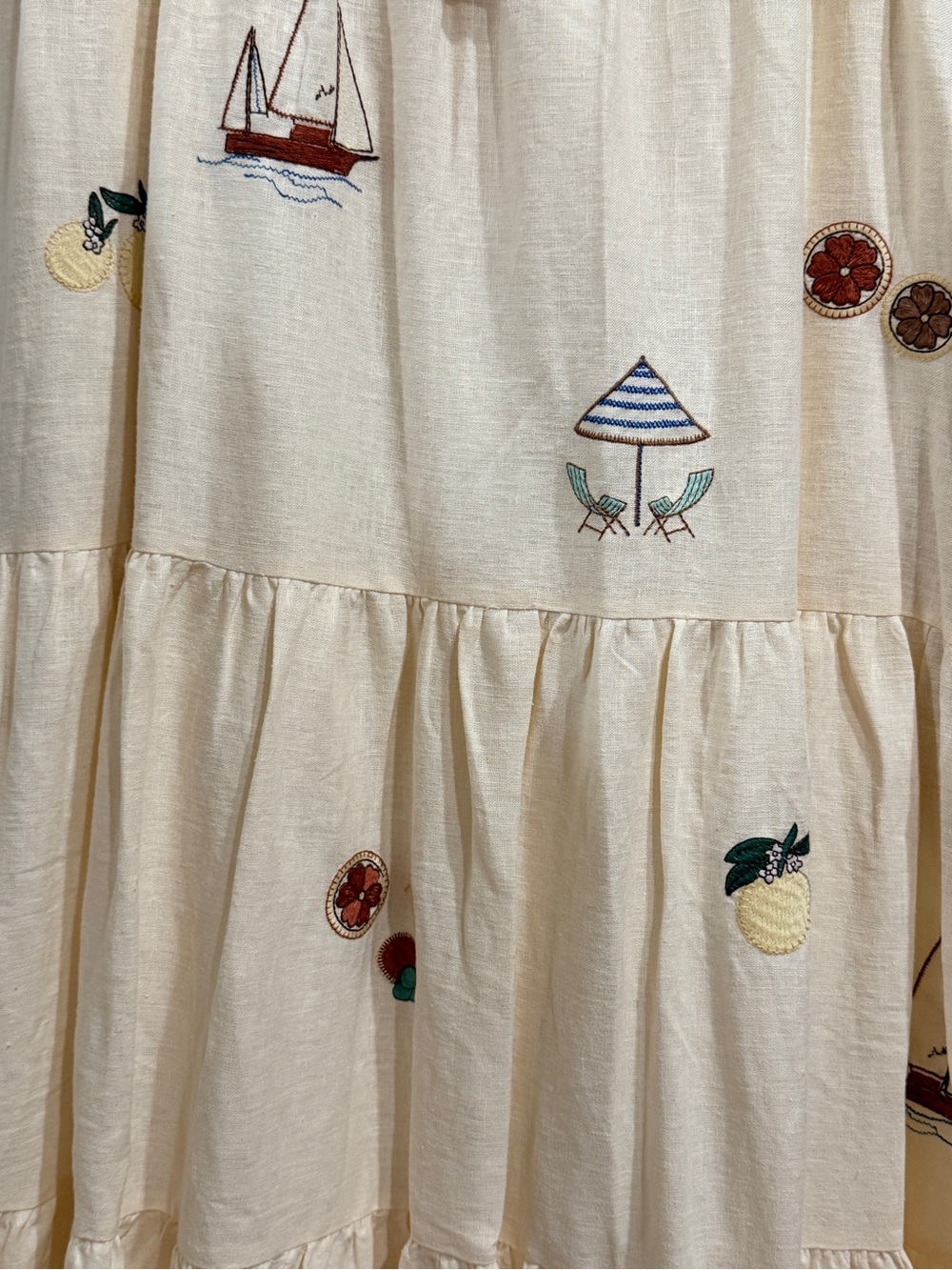 Calypso St. Barth Cream Embroidered Tiered Maxi Dress - Picture 2 of 4